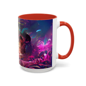 Accent Color Coffee Mug (11, 15oz) - Midnight Kiss in Tropical Garden