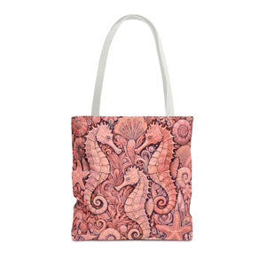 Seahorse Trio Tote Bag, Red - 3 Sizes