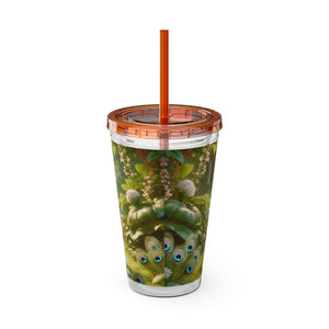 Tropical Tumbler with Straw | 16 oz: Baby White Peacock