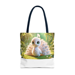 Baby White Peacock/White Trio Tote Bag - 3 Sizes