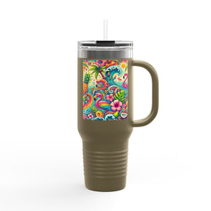 Flamingo Funday Insulated Travel Mug - 40oz - Perfect for Outdoor Adventures