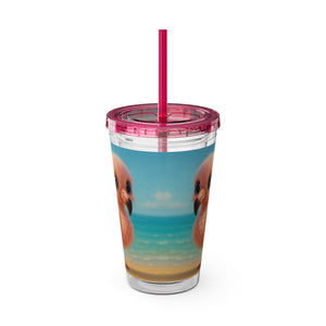 Tropical Tumbler with Straw | 16 oz: Baby Flamingo