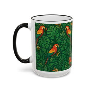 Accent Rim & Handle Coffee Mug, Religious ~ Our Lady of Perpetual Help, Monsteras