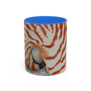 Colorful Mugs (11oz, 15oz), Disco Tiger Stripe Nautilus Macro