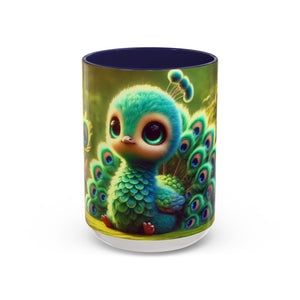Accent Color Coffee Mug (11, 15oz), 8 Colors - Baby Peacock