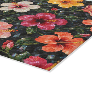 Glass Coffee Station Tray– Tropical Hibiscus Garden