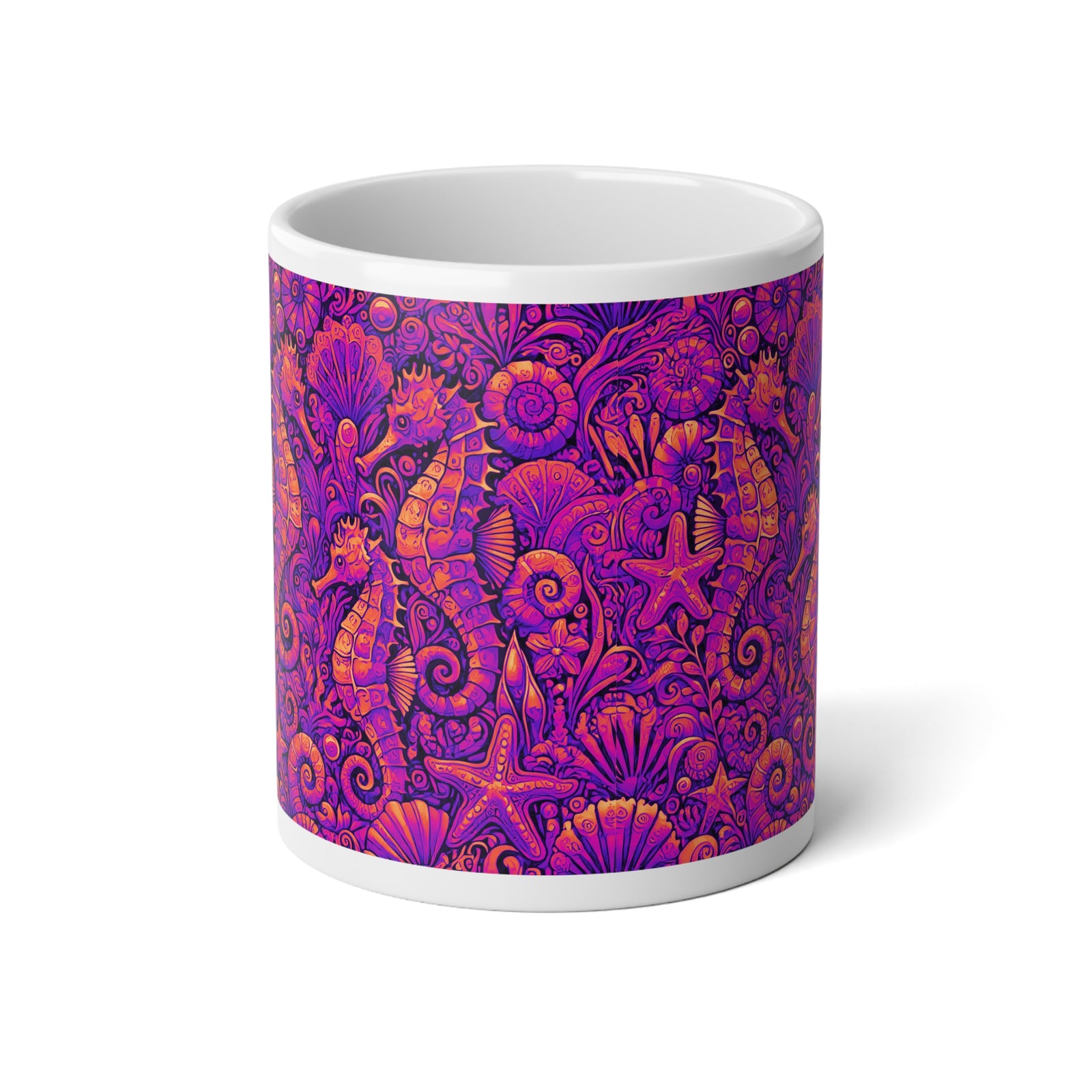 Jumbo Mug, 20oz, Seahorses Heatwave | Tropical Coffee Cup