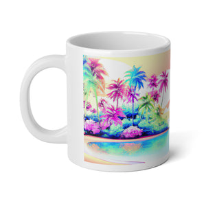Jumbo Mug, 20oz, Watercolor Beach | Tropical Coffee Cup