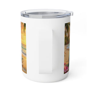 Tropical Insulated Coffee Mug, 10oz / Parrot Tiki