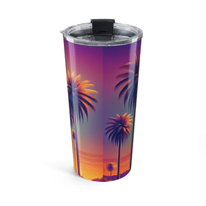 20oz Tumbler— Tropical Sunset Palms Insulated Travel Mug
