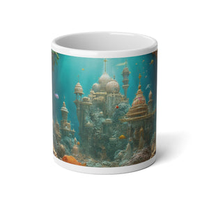 Jumbo Mug, 20oz, Mermaid Palace Aegean Sea | Tropical Coffee Cup