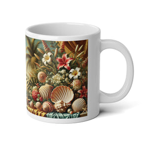 Jumbo Mug, 20oz, Seashell Tablescape | Tropical Coffee Cup