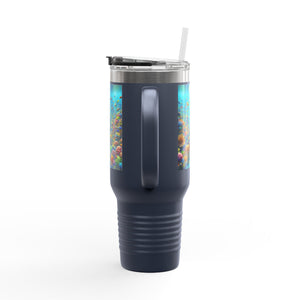 Insulated Travel Mug, 40oz / Busy Coral Reef - Perfect for Outdoor Adventures