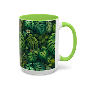 Accent Color Coffee Mug, Many Colors - 11oz & 15oz / Rainforest Greenery