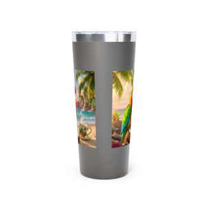 Tiki the Parrot ~ 22oz Insulated Tumbler, Vacuum Copper Travel Cup