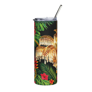 20oz Stainless Steel Travel Tumbler — Tropical Hollywood Regency Chandelier & Parrot