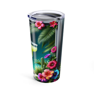 20oz Tropical Glossy Tumbler, Stainless Steel / Tropical Margarita