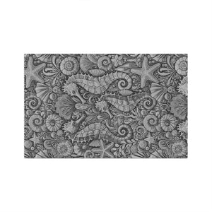Tropical Microfiber Coffee/Tea Towel – Seahorse Trio, Grey