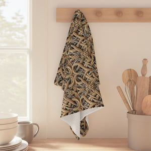 Tropical Microfiber Coffee/Tea Towel – Woven Rattan Pattern
