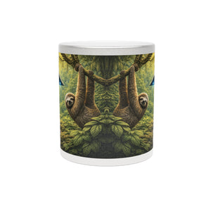 Tropical Metallic Mug, Gold or Silver - UFO & Sloth