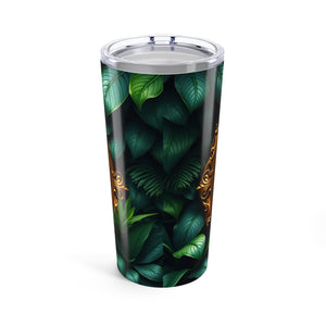 20oz Tropical Glossy Tumbler, Stainless Steel / Framed Orangutan Apes