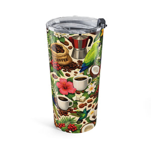 20 oz. Tumbler — Tropical Coffee Parrots Insulated Travel Cup