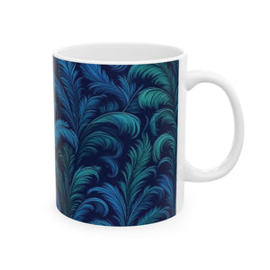 Ceramic White Mug - 11oz & 15oz, Rocco Deep Ocean