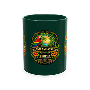 Tropical Parrot Coffee Mug — "Island Ambassador" Ceramic Cup