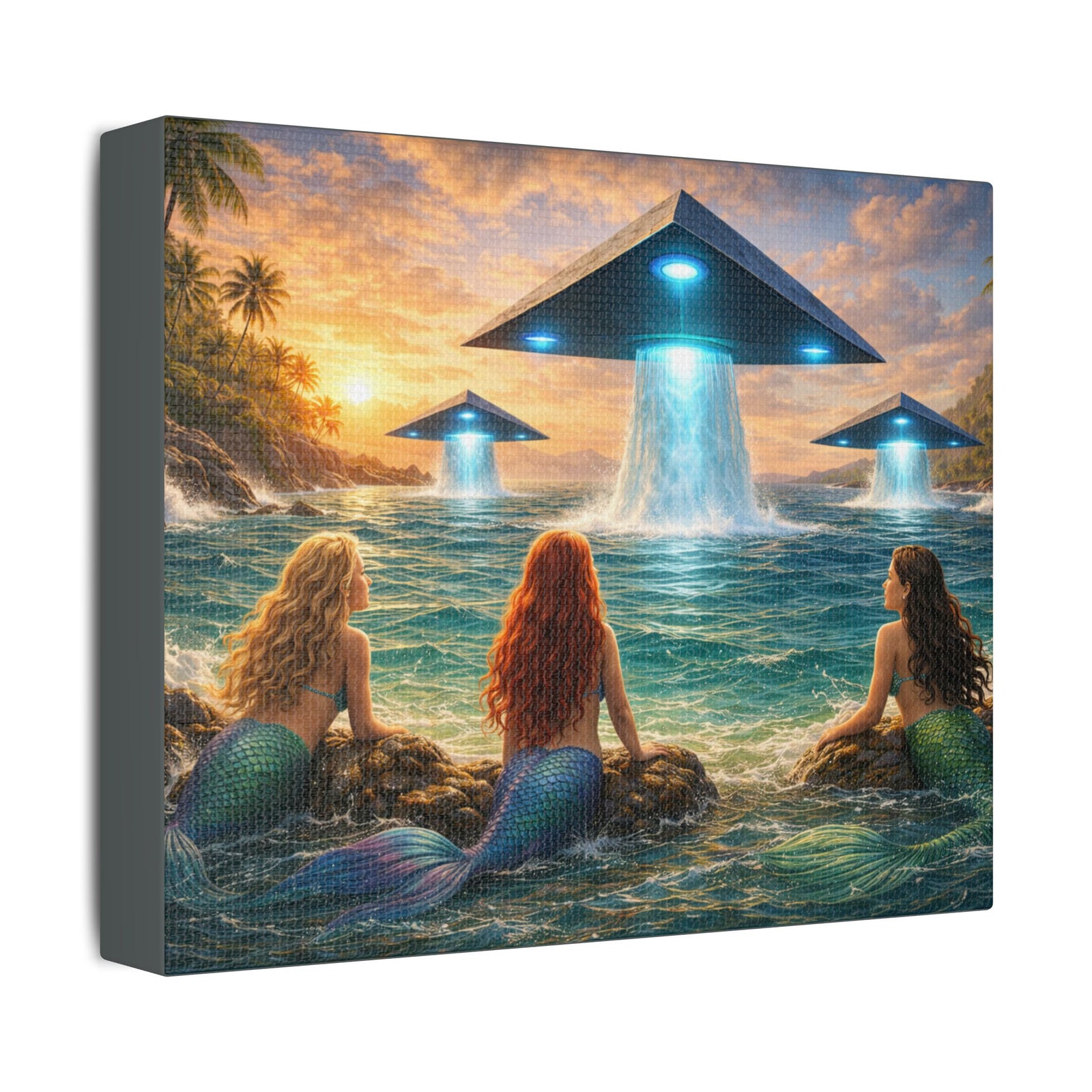 Troipcal Beach Art ~ Mermaid UFO Canvas