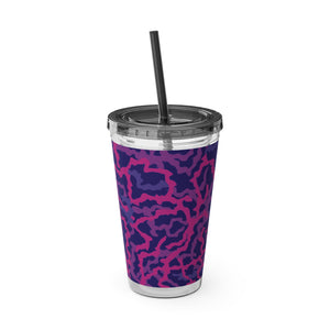 Tropical Tumbler with Straw | 16 oz: Coral Threads, Heatwave