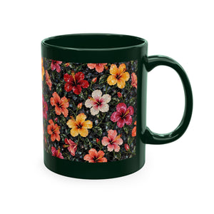 Hibiscus Garden Ceramic Mug — Vibrant Floral Coffee Cup