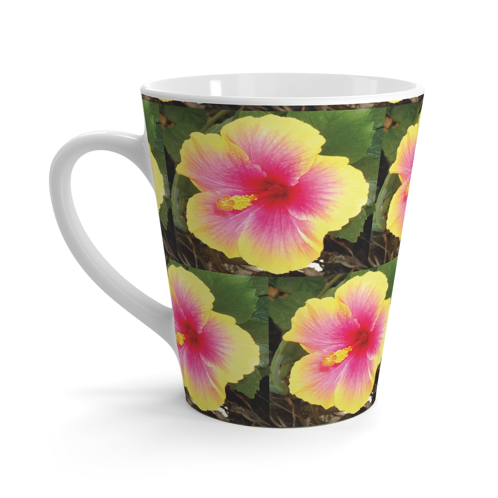 Latte White Mug - Hibiscus Hula Girl