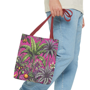 Tropical Fruit/Hot Pink Tote Bag - 3 Sizes