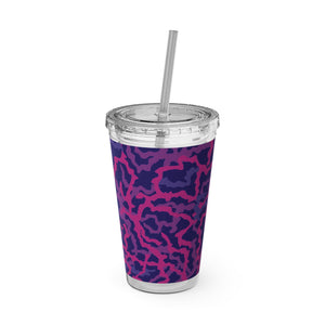 Tropical Tumbler with Straw | 16 oz: Coral Threads, Heatwave