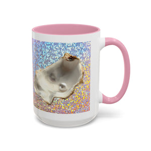 Colorful Mugs (11oz, 15oz), Disco White Pearl Oyster