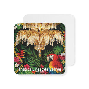 Tropical Parrot Coasters — Set of 50/100 Decorative Drink Coasters (Tropics Lifestyle Coffee)