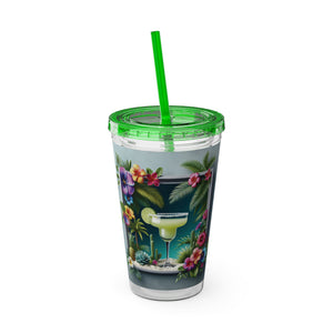 Tropical Tumbler with Straw | 16 oz: Tropical Margarita