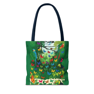 Tote Bag ~ Jungle Parrots & Butterflies