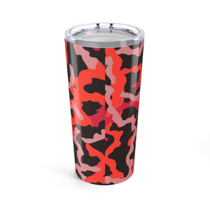 20oz Tropical Glossy Tumbler / Coral Threads Red