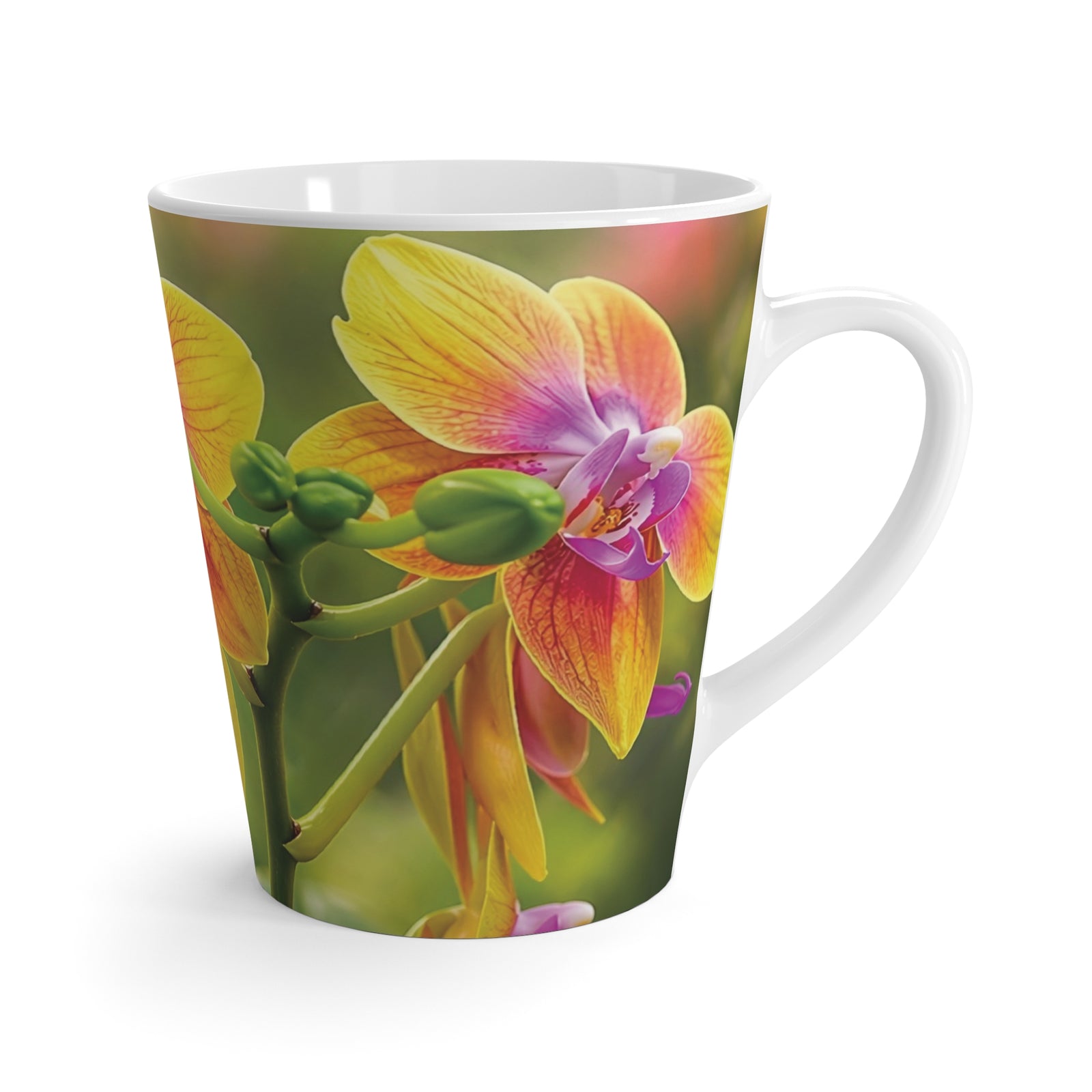 Fiesta Orchid Latte Mug — Floral Coffee Cup 12 oz