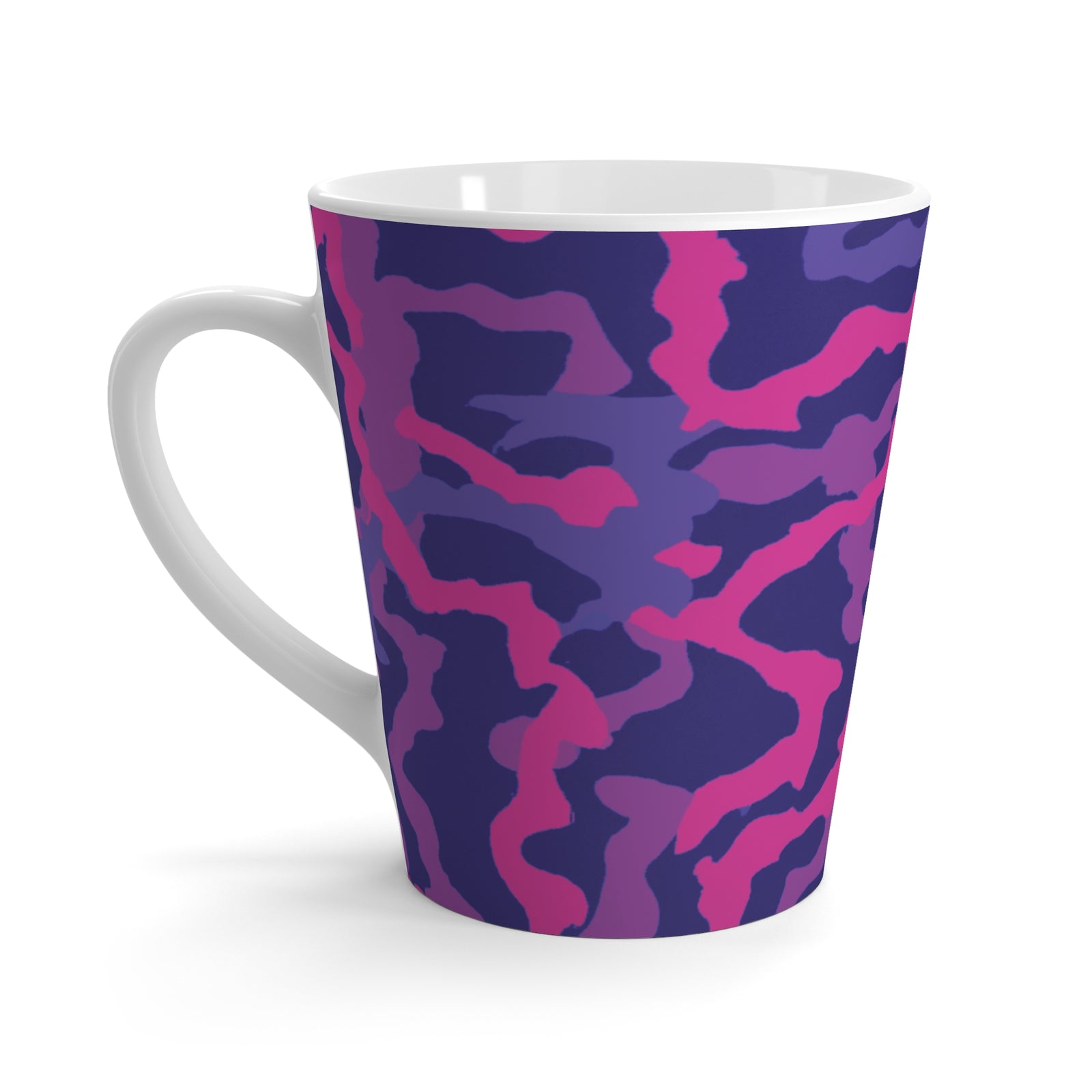 Latte White Mug - Coral Threads/Heatwave