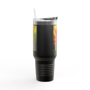Red Flame Palms Insulated Travel Mug - 40oz - Perfect for Outdoor Adventures
