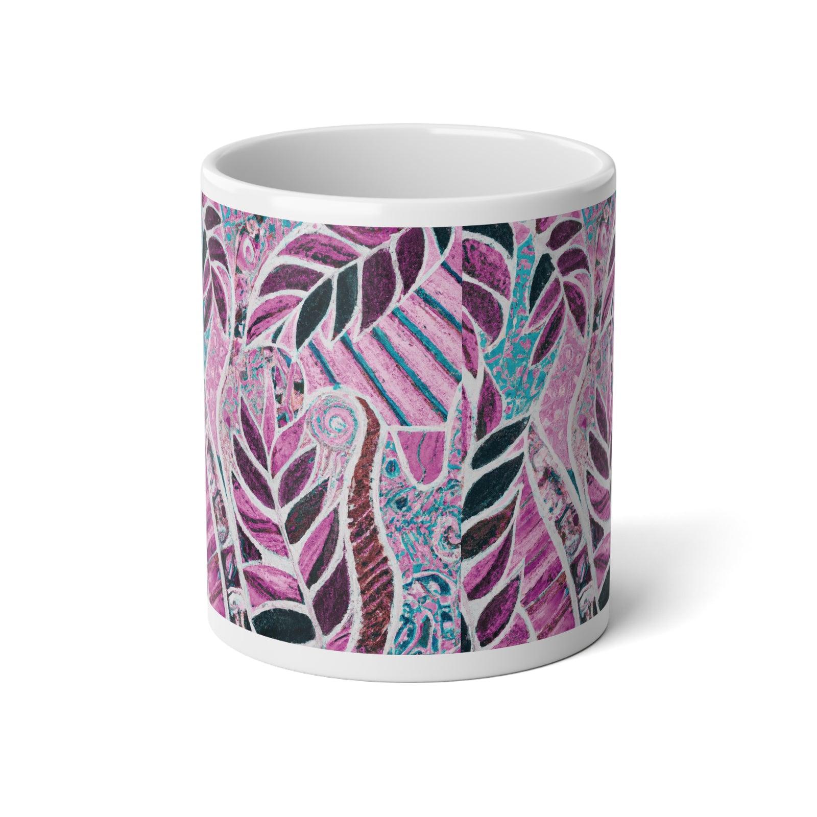 Jumbo Mug, 20oz, Amazon Whimsy Pink | Tropical Coffee Cup