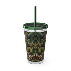 Tropical Tumbler with Straw | 16 oz: Rainforest Rabbit Outing