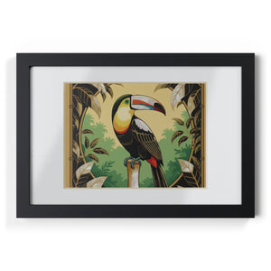 Framed Coffee Art Print — Tropical Toucan Poster for Home Decor
