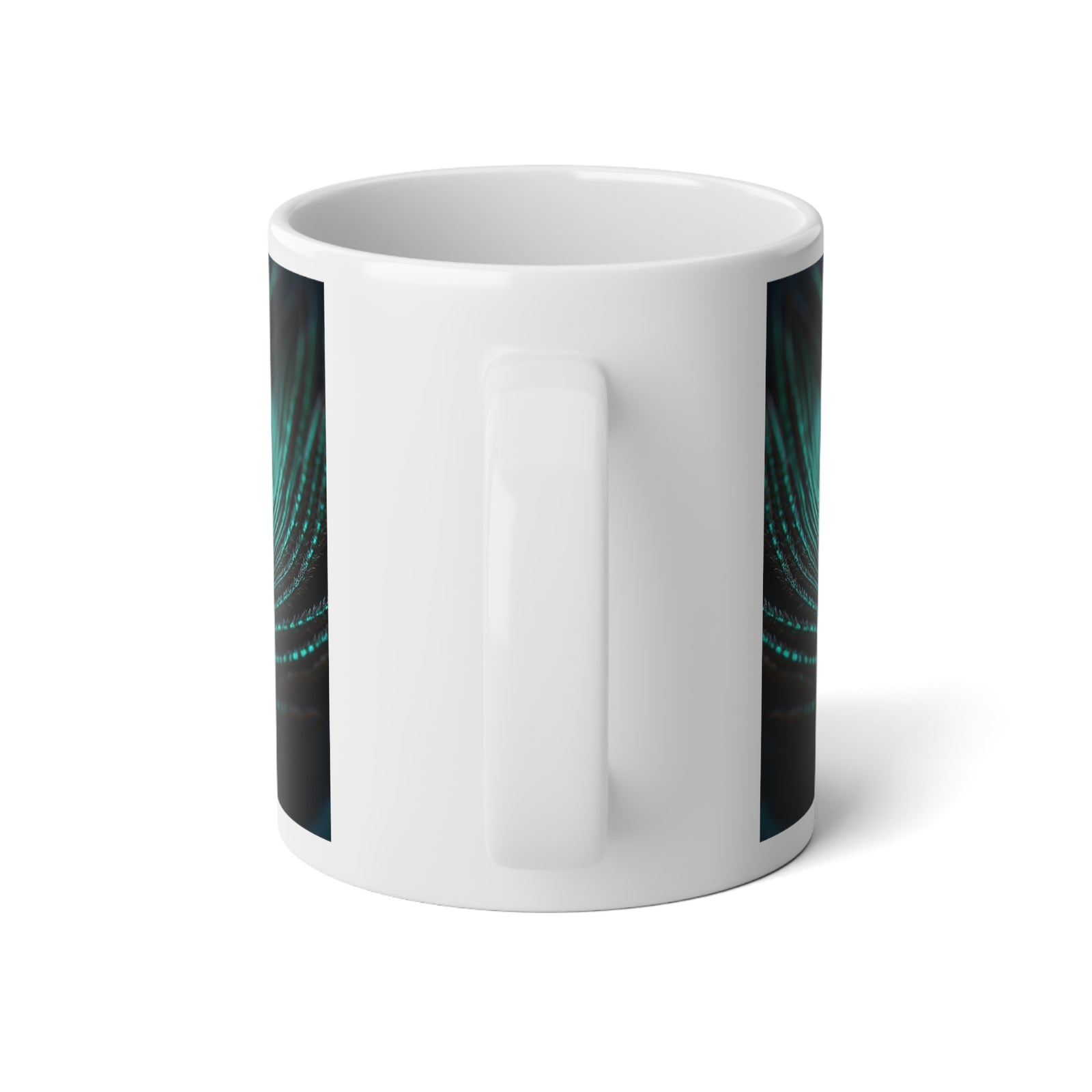 Jumbo Mug, 20oz, Peacock Eye Feather | Tropical Coffee Cup
