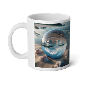 Jumbo Mug, 20oz, Beach Illusion Ball Seashells | Tropical Coffee Cup
