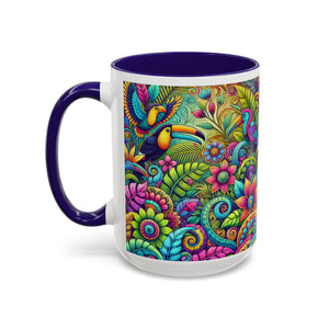 Accent Color Coffee Mug, Many Colors - 11oz & 15oz / Rainforest Music