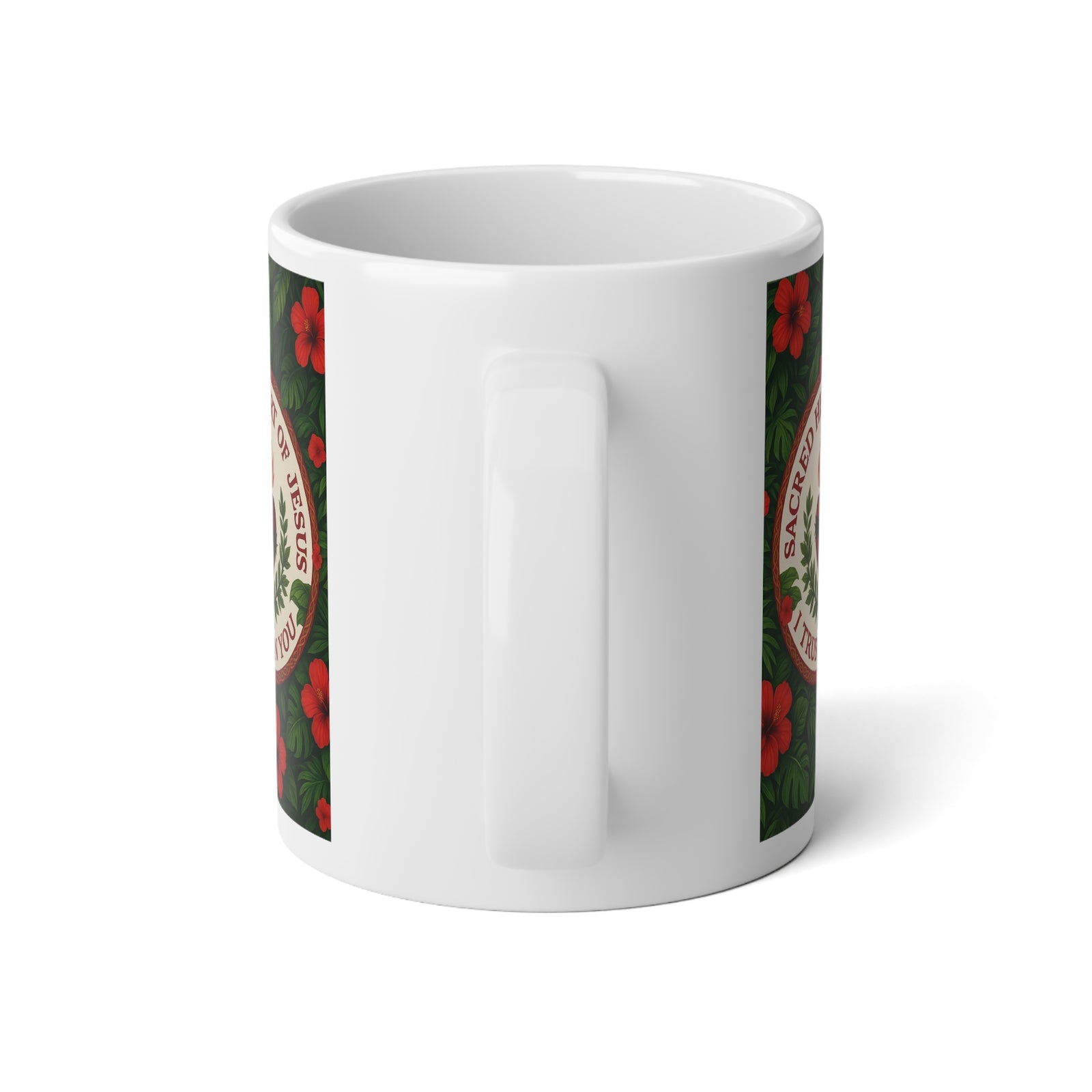 Religious Jumbo Mug, 20oz, Sacred Hear of Jesus Prayer | Tropical Coffee Cup