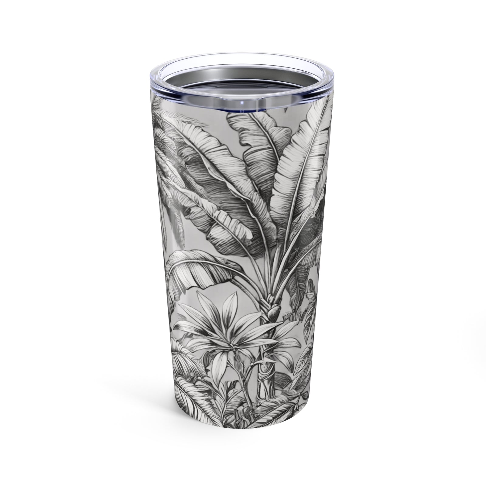20oz Tropical Glossy Tumbler, Stainless Steel / Tropical Fruit, Newspaper